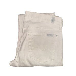 7 For All Mankind 7FAM Bootcut Jeans Womens 29 30 White Embroidered Pockets